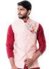 Maroon Cowl Style Kurta Set With Nehru Jacket