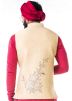 Cream Quilted Katan Silk Nehru Jacket