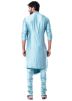 Blue Cowl Style Kurta With Churidar