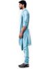 Blue Cowl Style Kurta With Churidar