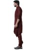 Maroon Cowl Style Kurta Set With Nehru Jacket