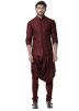 Buy Maroon Cowl Style Kurta Pajama for Men Online With Nehru Jacket
