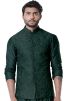 Dark Green Cowl Style Kurta Set With Jacket