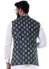 Black Floral Dori Embroidered Silk Nehru Jacket