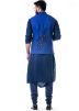 Navy Blue Cowl Style Kurta Set With Nehru Jacket