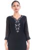 Black Embroidered Long Georgette Kurta