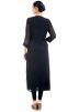 Black Embroidered Long Georgette Kurta