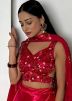 Pink Embroidered Lehenga Choli In Satin