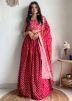 Pink And Red Sequined Lehenga Choli In Silk