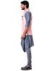 Grey Cowl Style Kurta Set With Pink Jacket