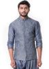 Grey Cowl Style Kurta Set With Jacket