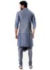 Grey Cowl Style Kurta Set With Jacket