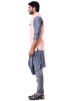 Grey Cowl Style Kurta Set With Nehru Jacket