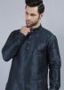Blue Mens Kurta Pajama In Dupion Silk
