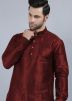 Maroon Kurta Pajama In Dupion Silk