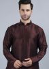 Brown Dupion Silk Kurta Pajama