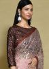 Peach Embroidered Saree In Net