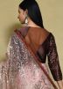 Peach Embroidered Saree In Net