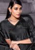 Black Stone Work Saree With Blouse 