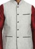 Readymade Grey Linen Nehru Jacket