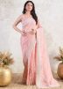 Peach Embroidered Tissue Saree