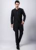 Black Embroidered Readymade Kurta Pajama