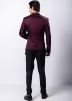 Maroon Asymmetric Bandhgala Jodhpuri Suit