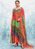 Multicolored Bandhej Print Georgette Readymade Suit