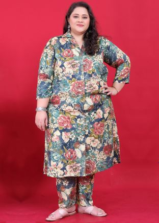 Blue Floral Print Co-ord Set