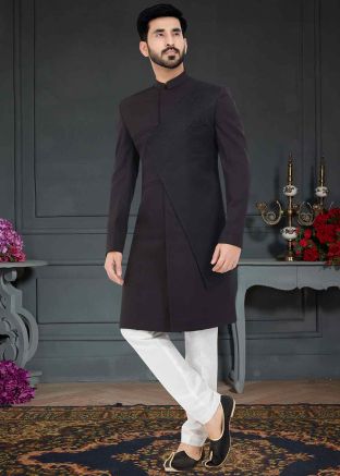 Black Indo Western Sherwani