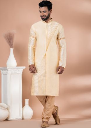 Golden Embroidered Kurta Pajama