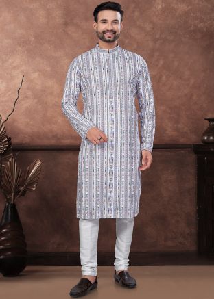 Readymade Multicolor Digital Printed Men Rayon Kurta Pajama 