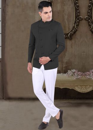 Black Men Readymade Bandhgala Jodhpuri Suit