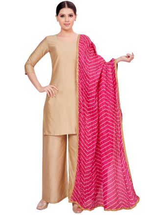Pink Color Art Silk Printed Dupatta 