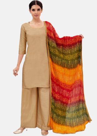 Green Color Art Silk Printed Dupatta 
