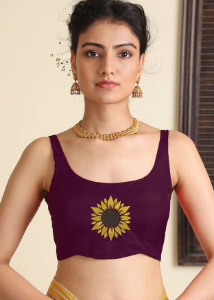 Magenta Readymade Satin Silk Blouse