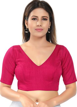 Pink Color Art Silk Saree Blouse