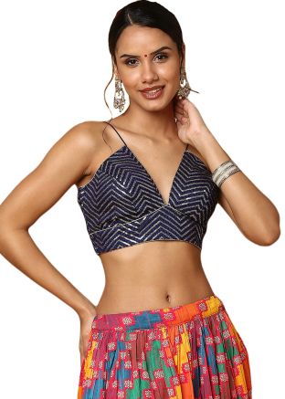 Blue Color Art Silk Saree Blouse 