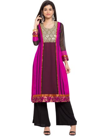 Readymade Pink Georgette Long Kurta