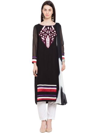 Readymade Black Straight Cut Cotton Pant Suit