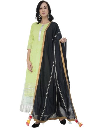 Light Green Gota Embroidered Kurti Lehenga