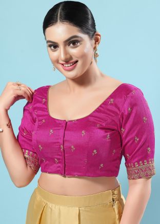 Magenta Color Silk Saree Blouse