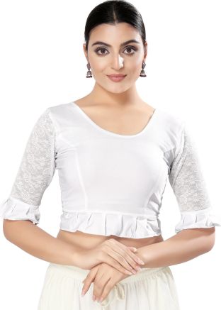 Silver Color Art Silk Saree Blouse 