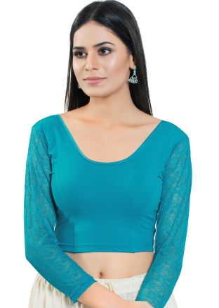 Blue Color Cotton Saree Blouse 