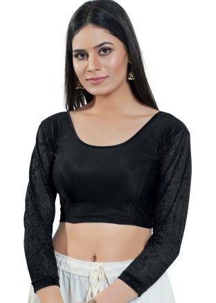 Black Color Cotton Saree Blouse 