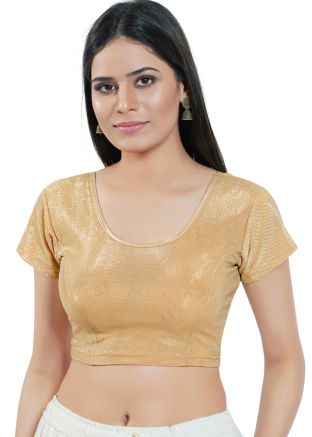 Golden Color Cotton Saree Blouse 
