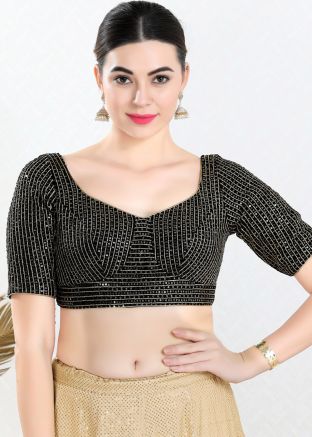 Black Color Georgette Saree Blouse 