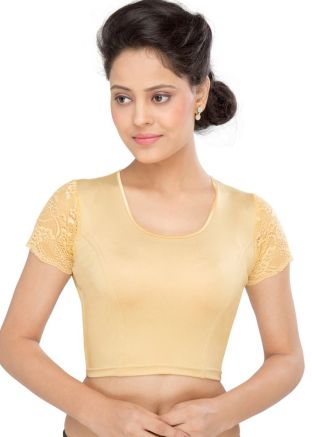 Golden Color Art Silk Saree Blouse 
