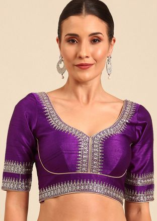 Purple Color Art Silk Saree Blouse 
