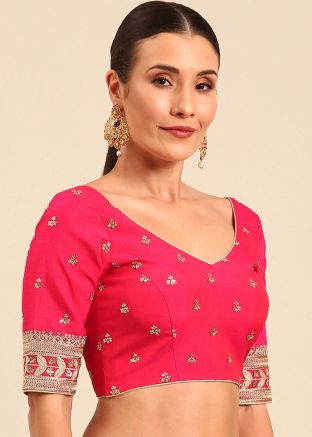 Pink Color Rayon Saree Blouse 